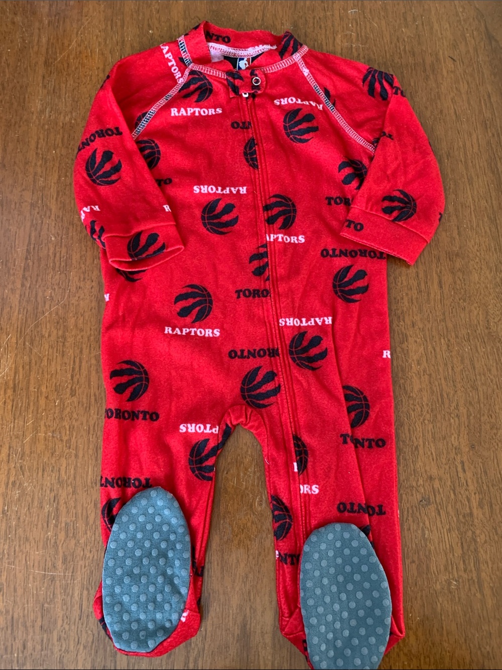 🍊5/$25 NBA Red Toronto Raptors Infant Footed Fleece One-Piece size 0-3m